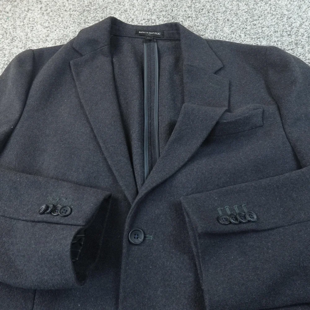 Banana‎ Republic Blazer Mens 40R Gray Wool Blend Button Sport Coat Suit Jacket